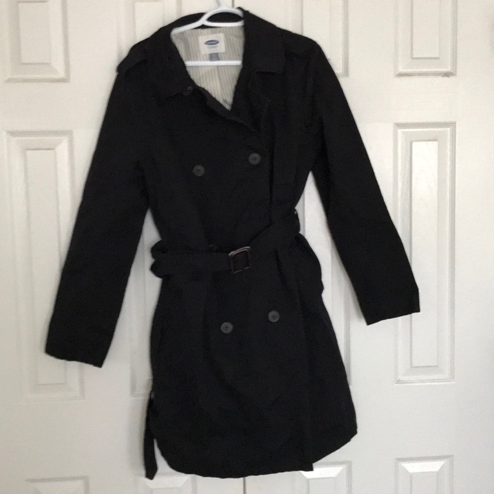 Old navy black trench coat